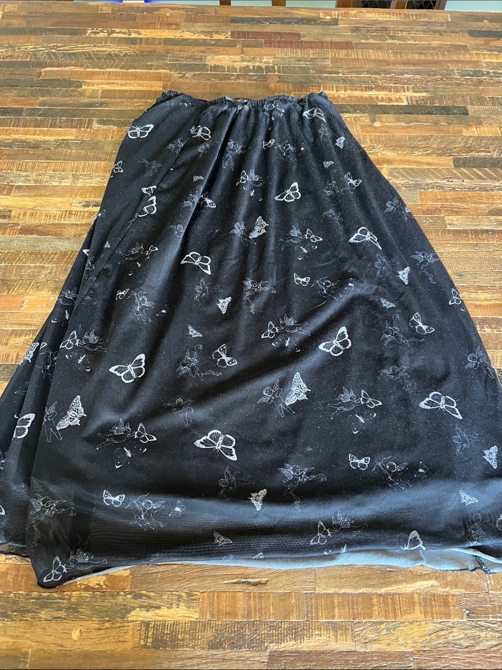 Black Butterfly Print Maxi Skirt — Comfortable Everyday Style